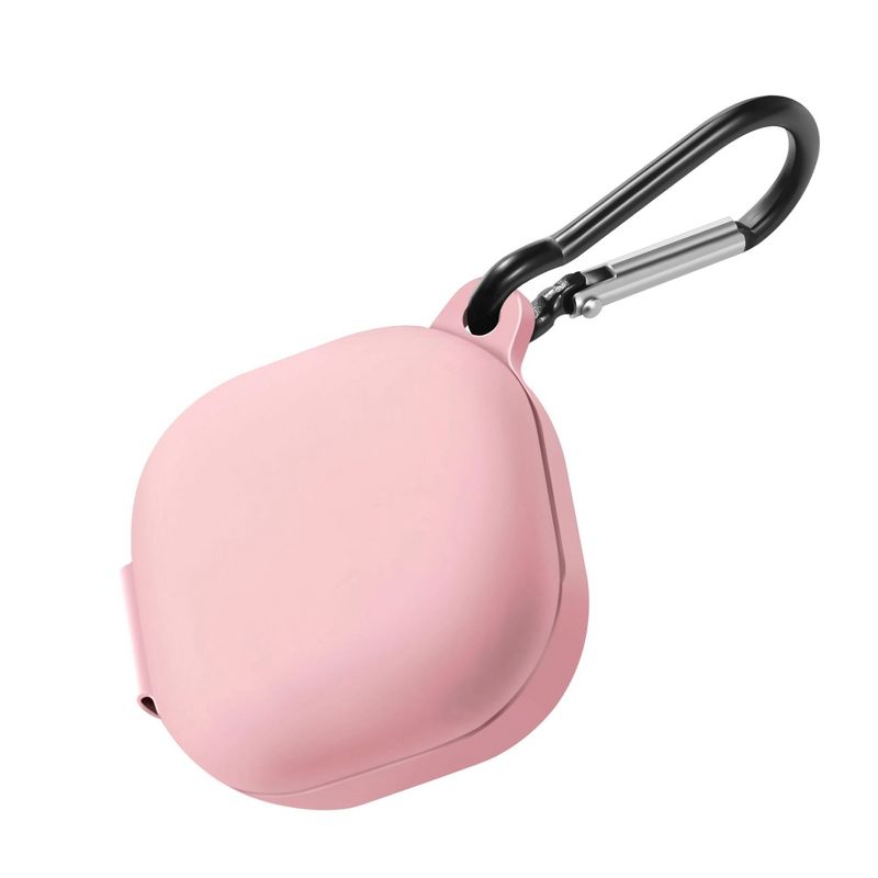 Insten Silicone Case for Samsung Galaxy Buds Pro (2021) / Galaxy Buds Live (2020) with Carabiner Keychain, Pink