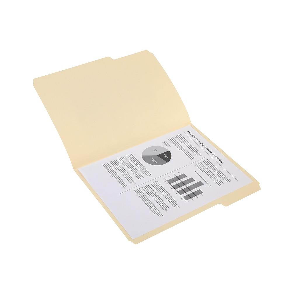 Staples 100% Recycled File Folders 3-Tab Letter Size Manila 250/BX 516564