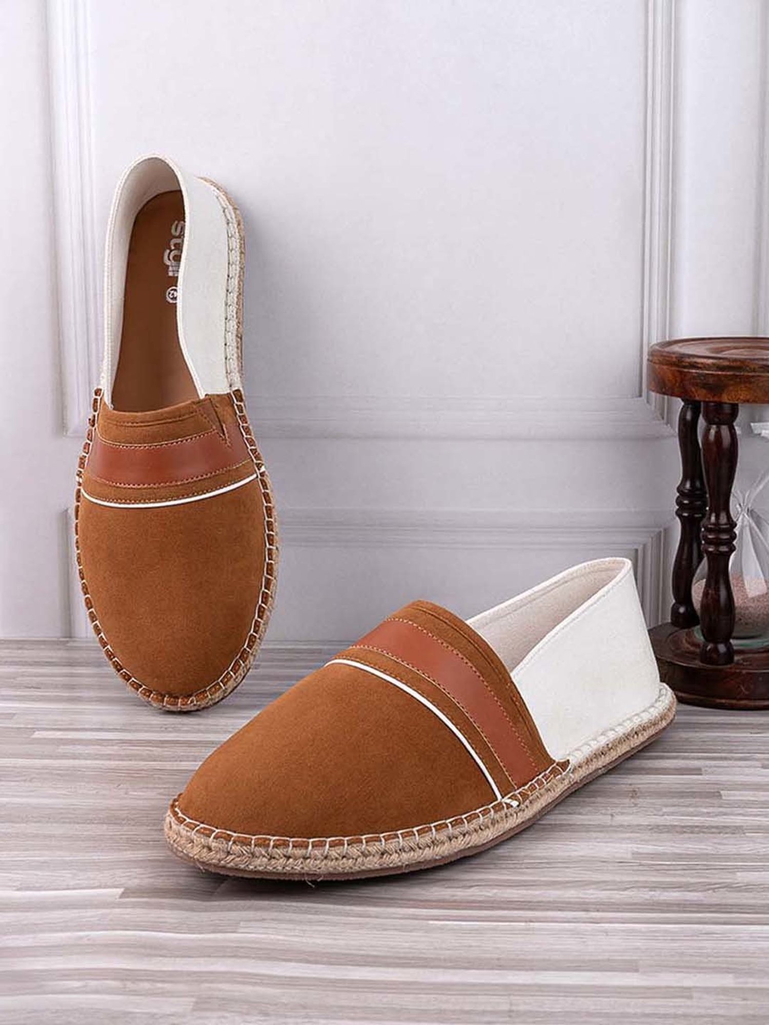 Styli Men's Tan Espadrille Shoes