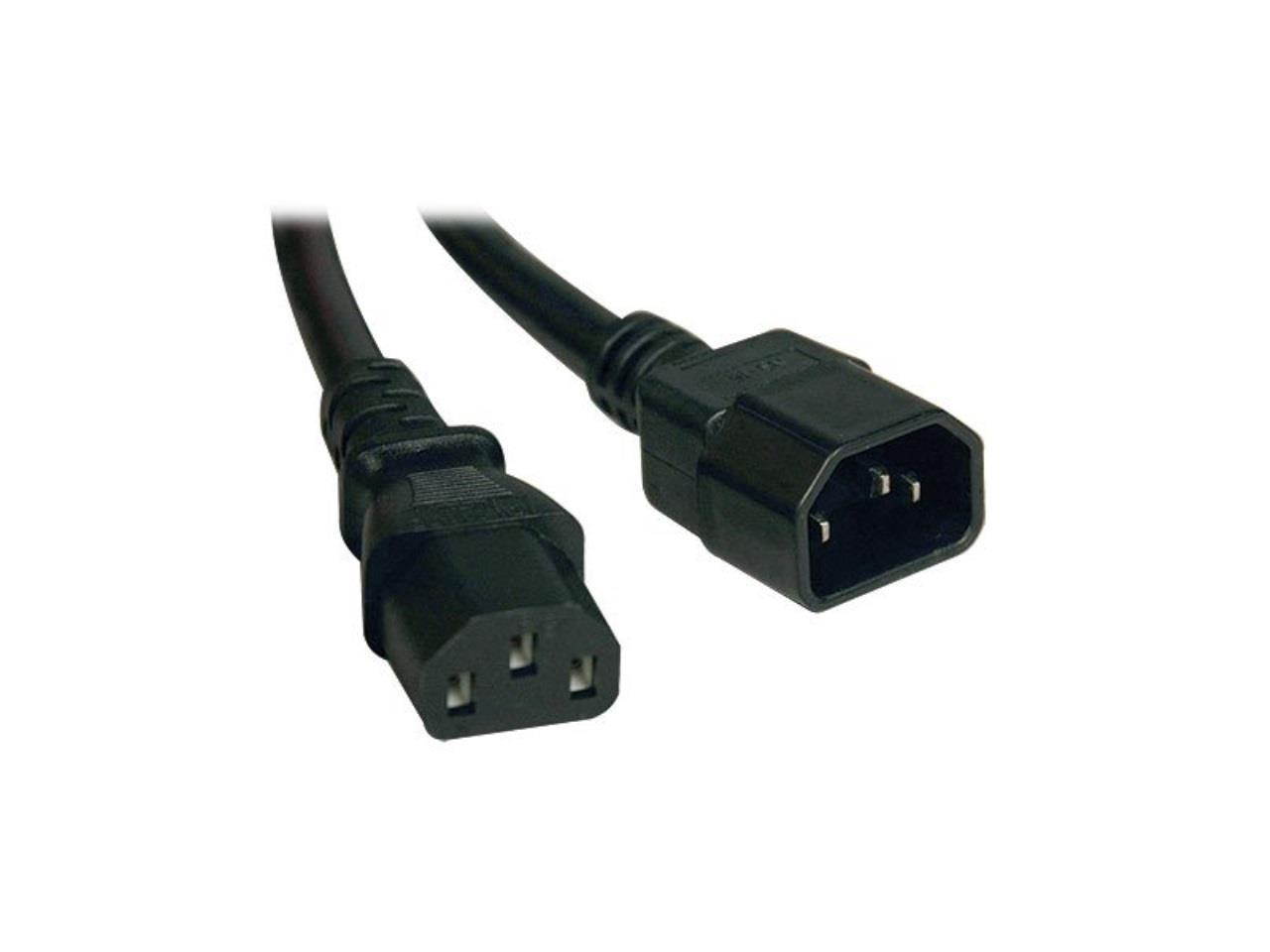 SA Heavy-Duty Power Extension Cord, 15A, 14AWG (IEC-320-C14 to IEC-320-C13), 3-ft