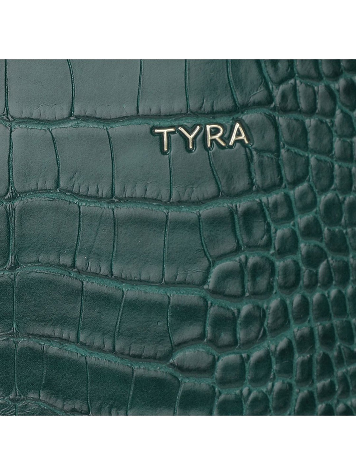 Tyra Calla Green Textured Faux Leather Handbag