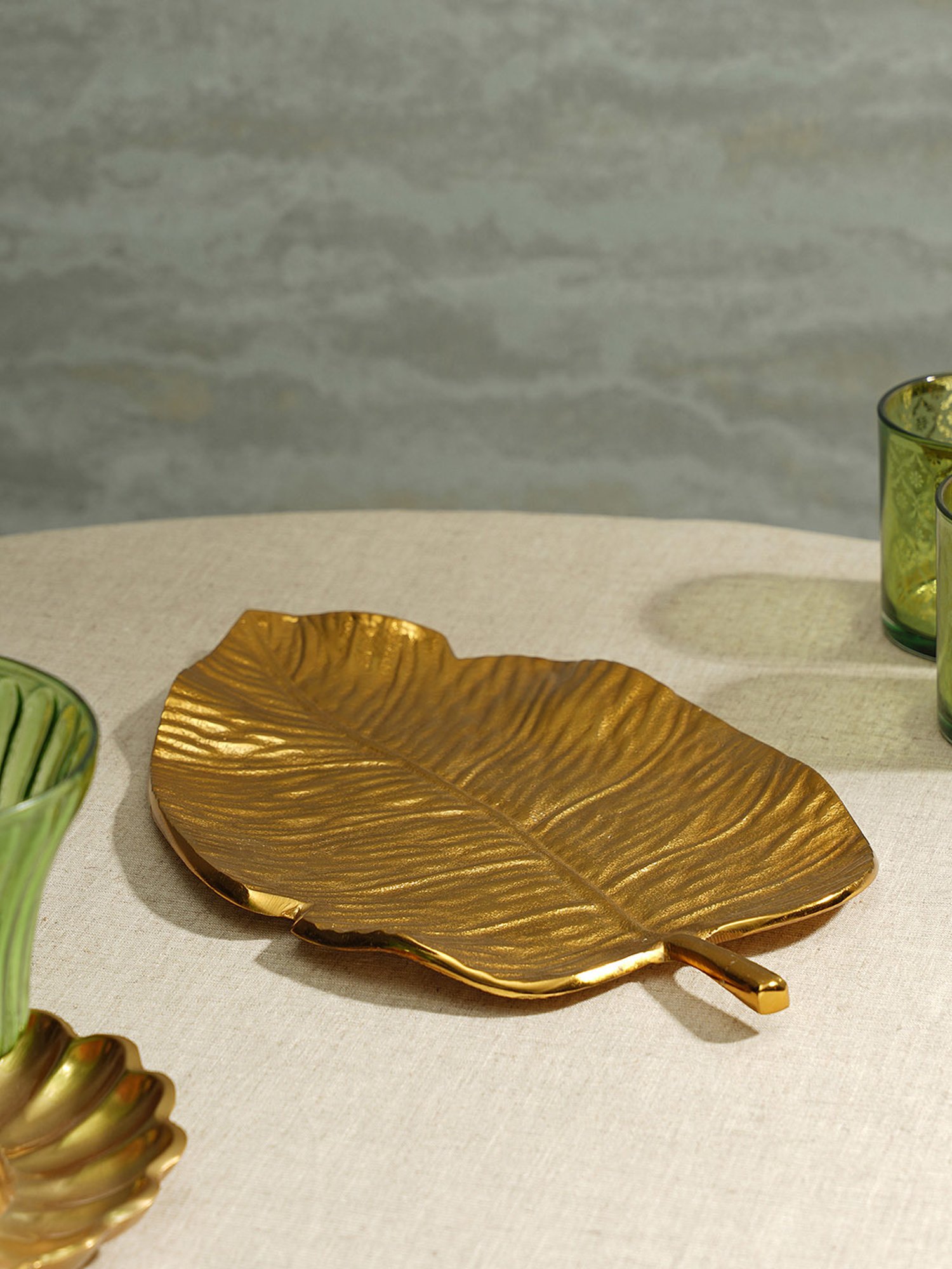 Pure Home and Living Gold Brass Textured Decor Objects