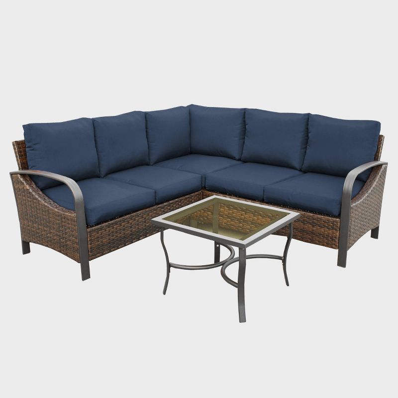 Draper 5pc Sectional Set with Sunbrella - Sage - Leisure Made