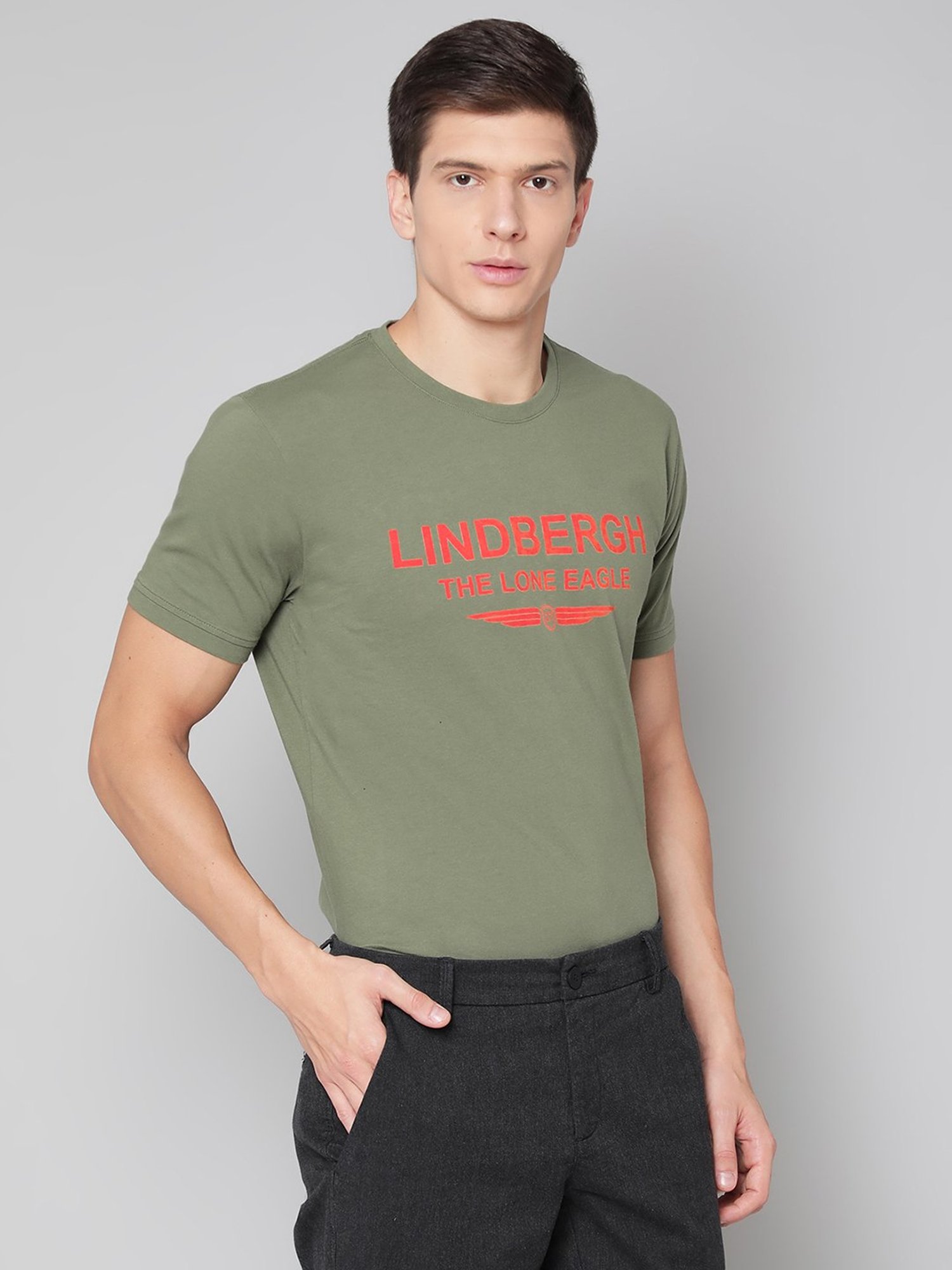 Lindbergh Olive Crew T-Shirt