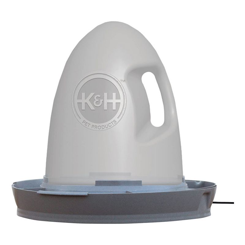 K&H Pet Products 2061 Thermo Heated Poultry Waterer with No Roost Top, Filtered Water Tray, Spill Proof Cap for Chickens & Birds, 2.5 Gallon Capacity