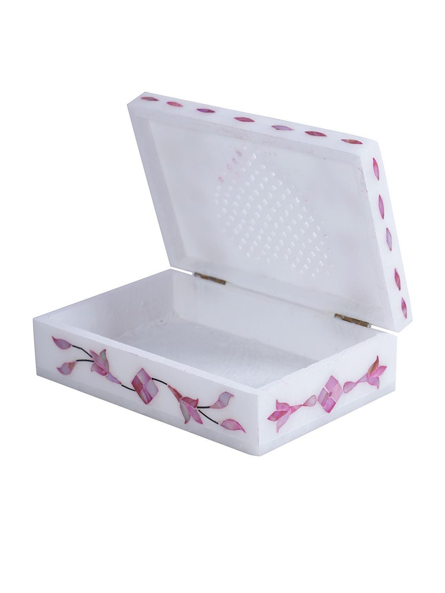 Aapno Rajasthan Pink & White Marble Jewellery Box