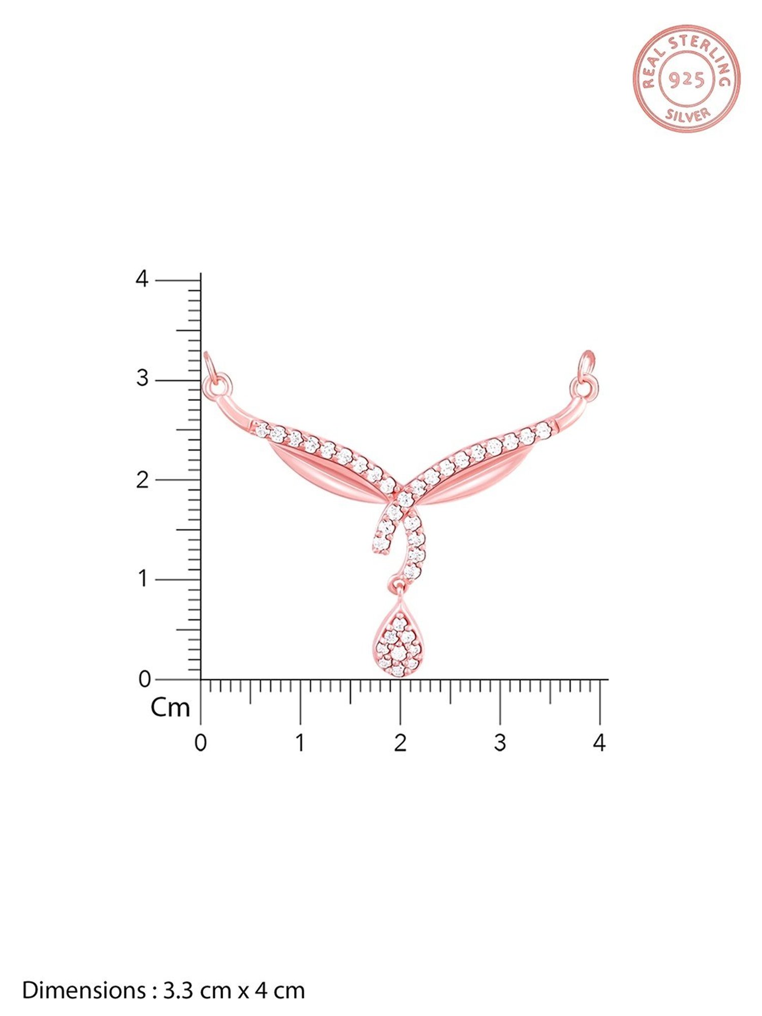 GIVA 92.5 Sterling Silver Rose Gold Vows of Love Mangalsutra