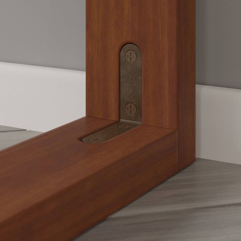 Voss 48"W x 24"D Writing Desk with Shelves Cotton White and Serene Cherry - Kathy Ireland Home