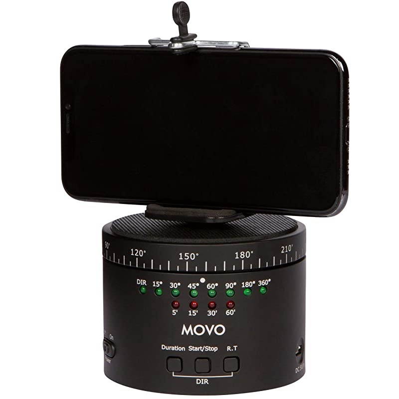 Photo MTP11 Motorized Panoramic Time Lapse Tripod Head with Variable Speed Time and Direction with Builtin Rechargeable Battery Perfect DSLR Cameras GoPro and Smartphone Timelapse Rotator