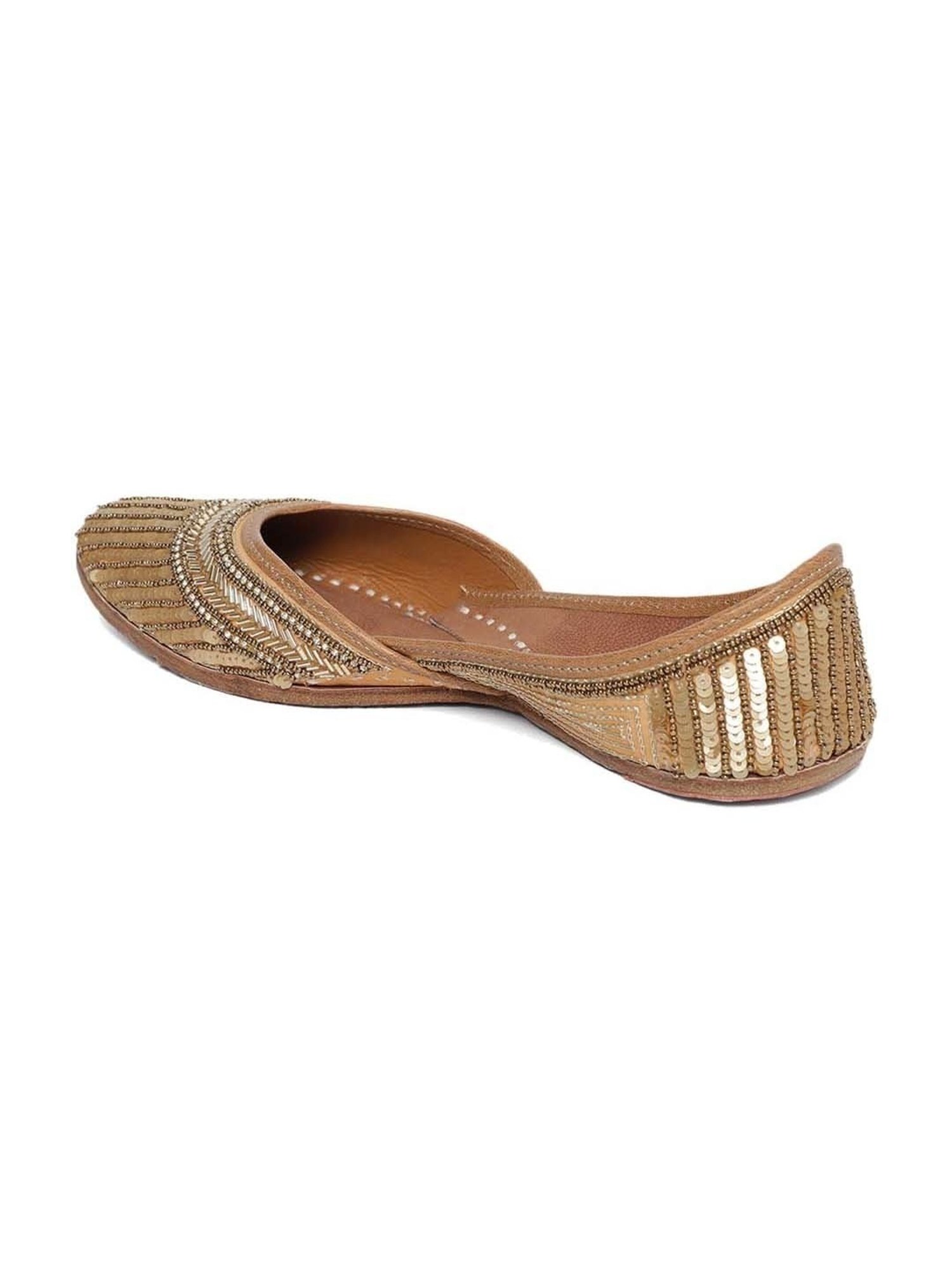 Glam Story Women's Gold Ethnic Juttis