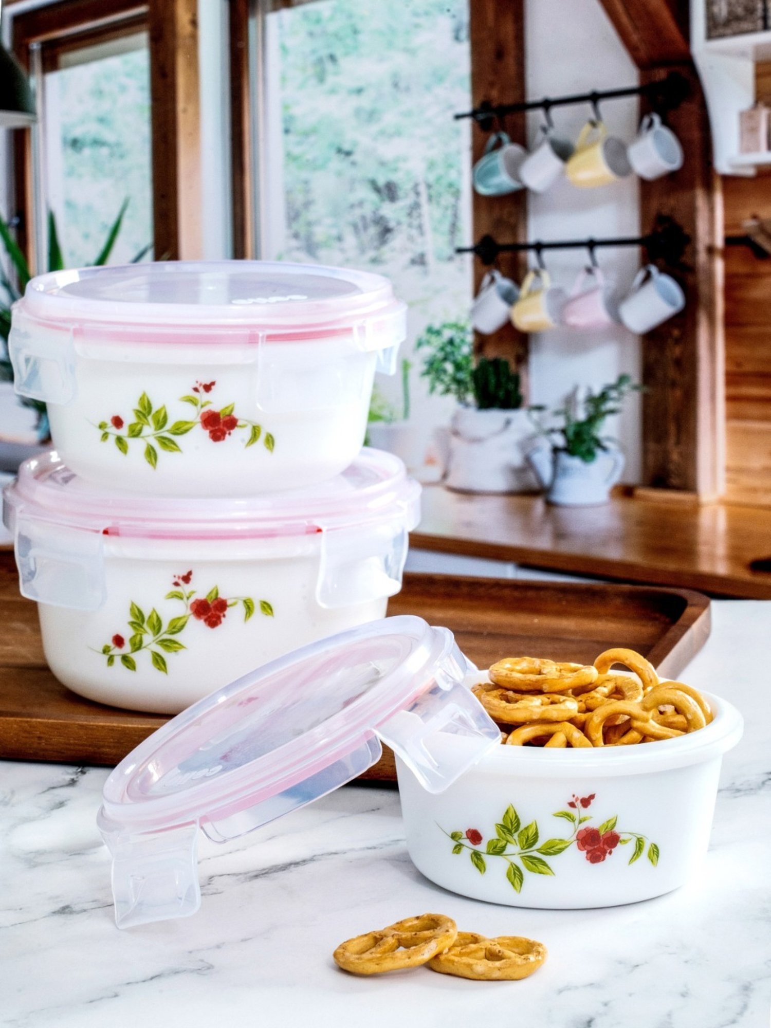 Cello White Opalware Storage Container - Set of 3