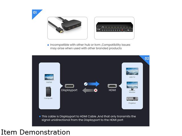 Omni Gear DP-6-HDMI 6 ft. Black DisplayPort to HDMI Cable Male to Male