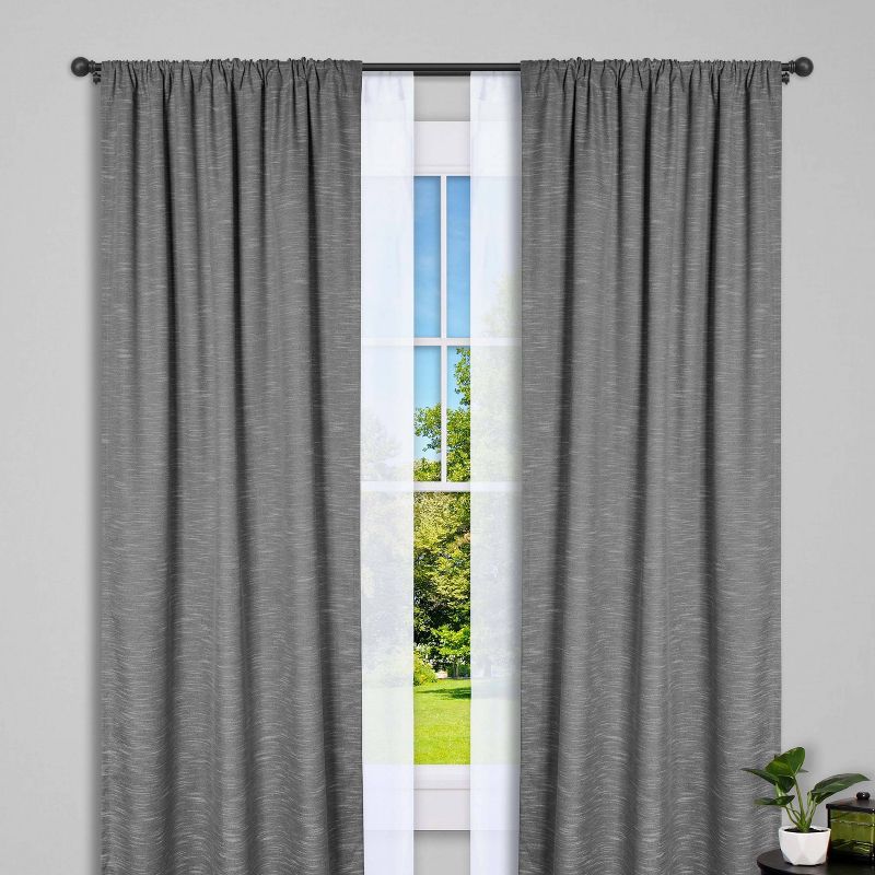 28"-48" Chelsea Standard Decorative Window Double Curtain Rod Black - Kenney