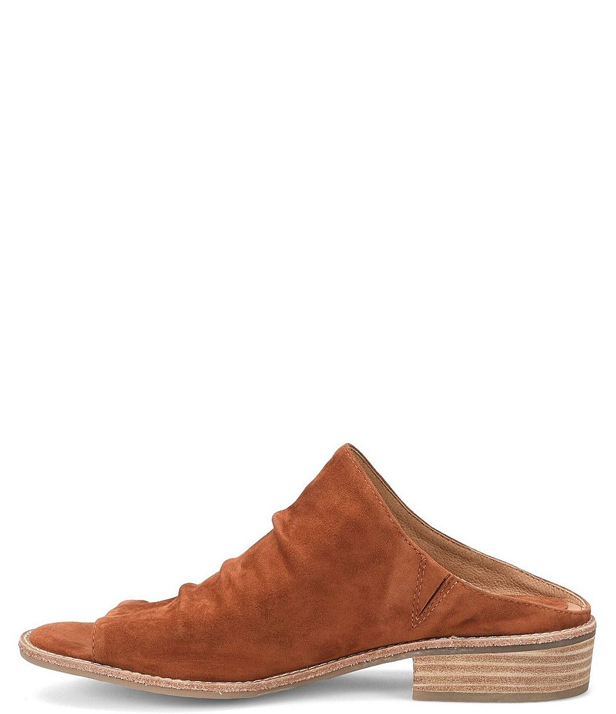 Sofft Netta Suede Stack Heel Peep Toe Mules