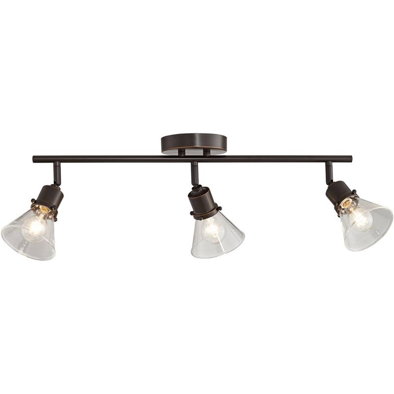 Pro Track Leila 3-Light Bronze Clear Glass Track Fixture