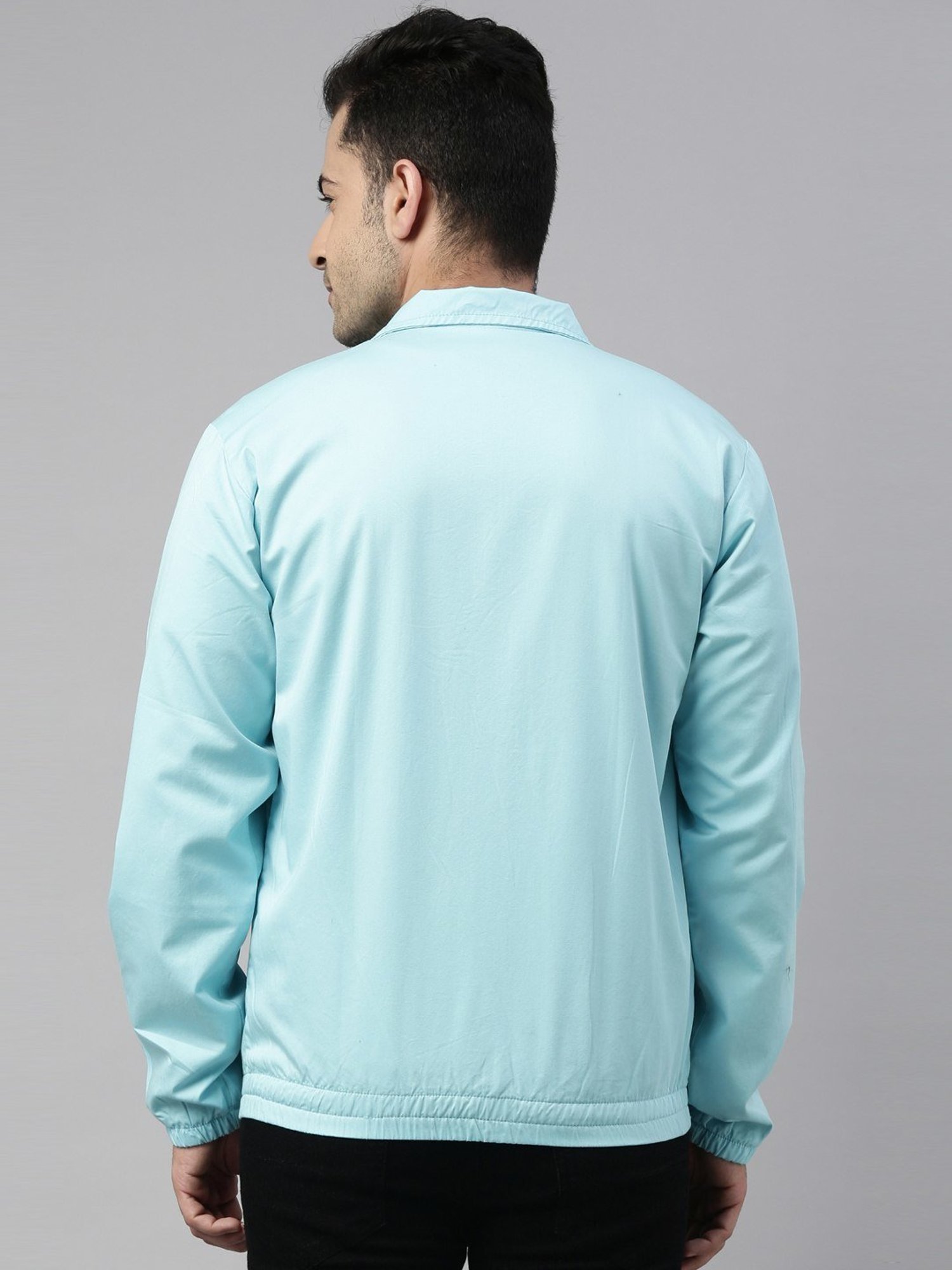 CINOCCI Blue Cotton Slim Fit Jacket