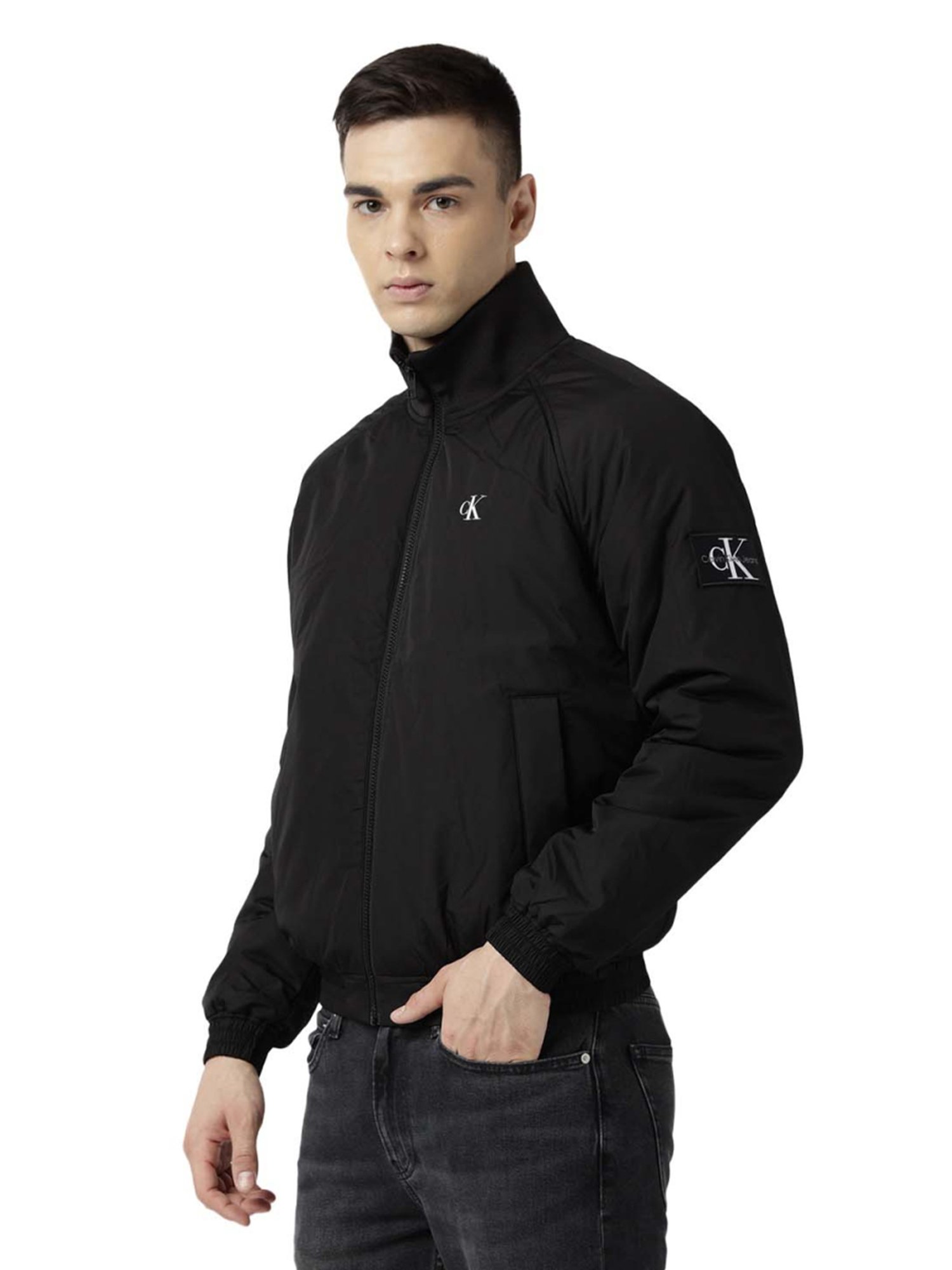 Calvin Klein Jeans Black Regular Fit Bomber Jacket