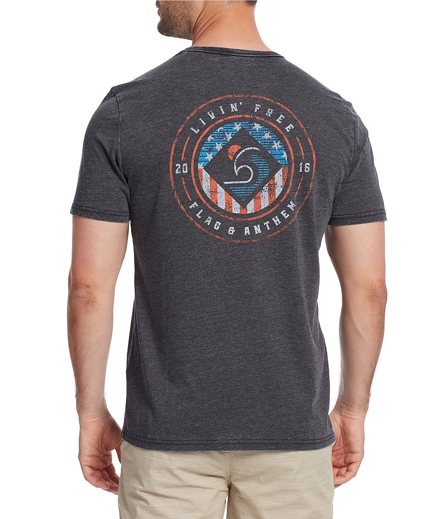 Flag And Anthem Short-Sleeve Livin Free Vintage Graphic T-Shirt
