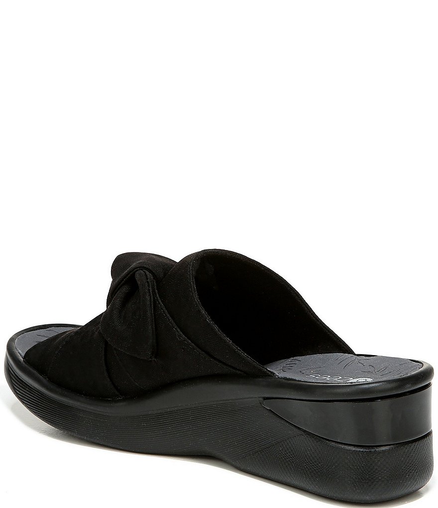 Bzees Smile Knit Bow Detail Washable Wedge Slide Sandals