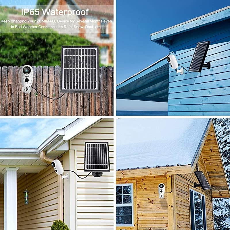 Security Camera Outdoor Wireless WiFi,  Solar Powered Surveillance Camera with Rechargeable Battery, 1080P Night Vision, Motion Detection, 2-Way Audio, IP65 Waterproof, Cloud Storage/SD Slot