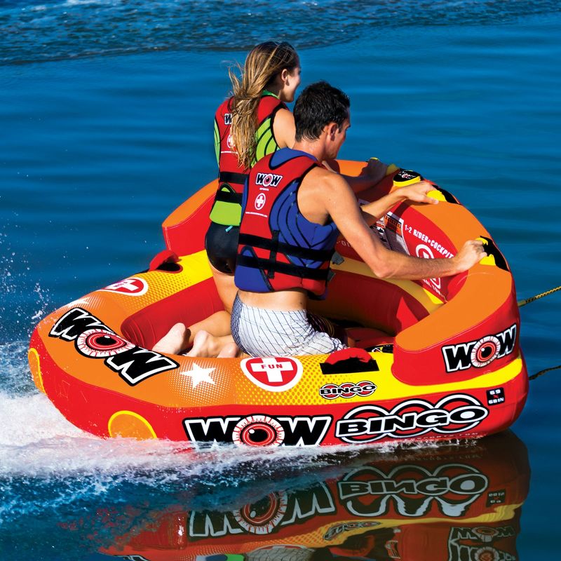 Wow Bingo 2 Inflatable 2 Person Seating Ride Cockpit Towable Water Sports Tube