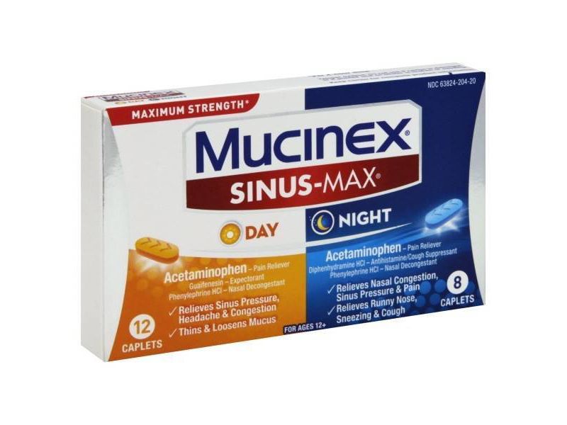 Mucinex Sinus-Max Day & Night Caplets - Acetaminophen - 20ct