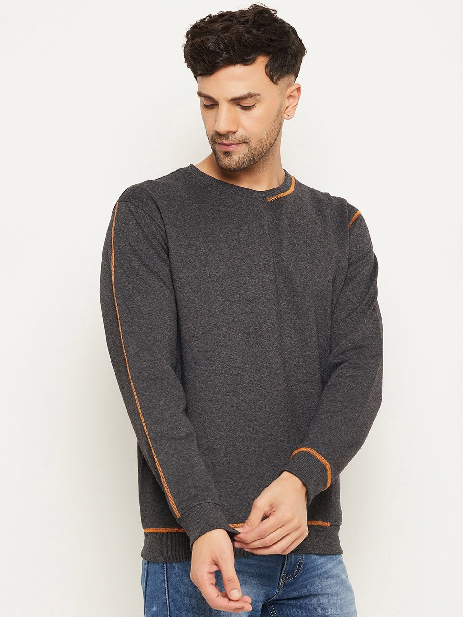 Forca Black Regular Fit Printed Sweatshirt