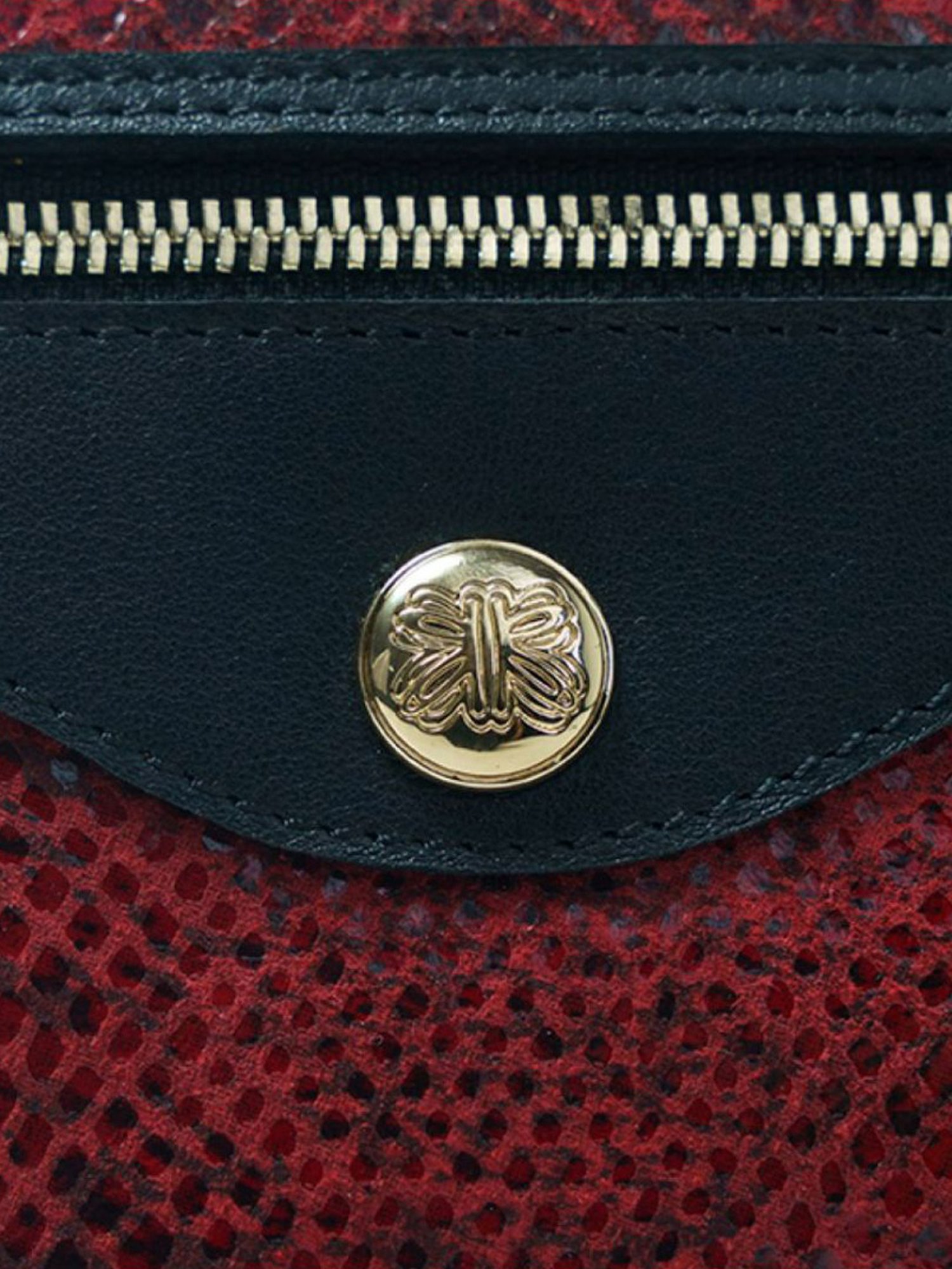 RI2K London Red Leather Textured Zip around Wallet