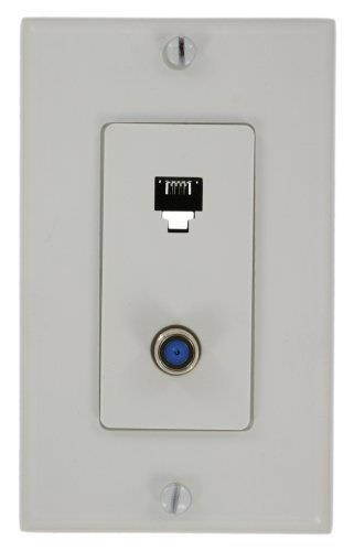 4 Pair With F Connector Decora Plate White