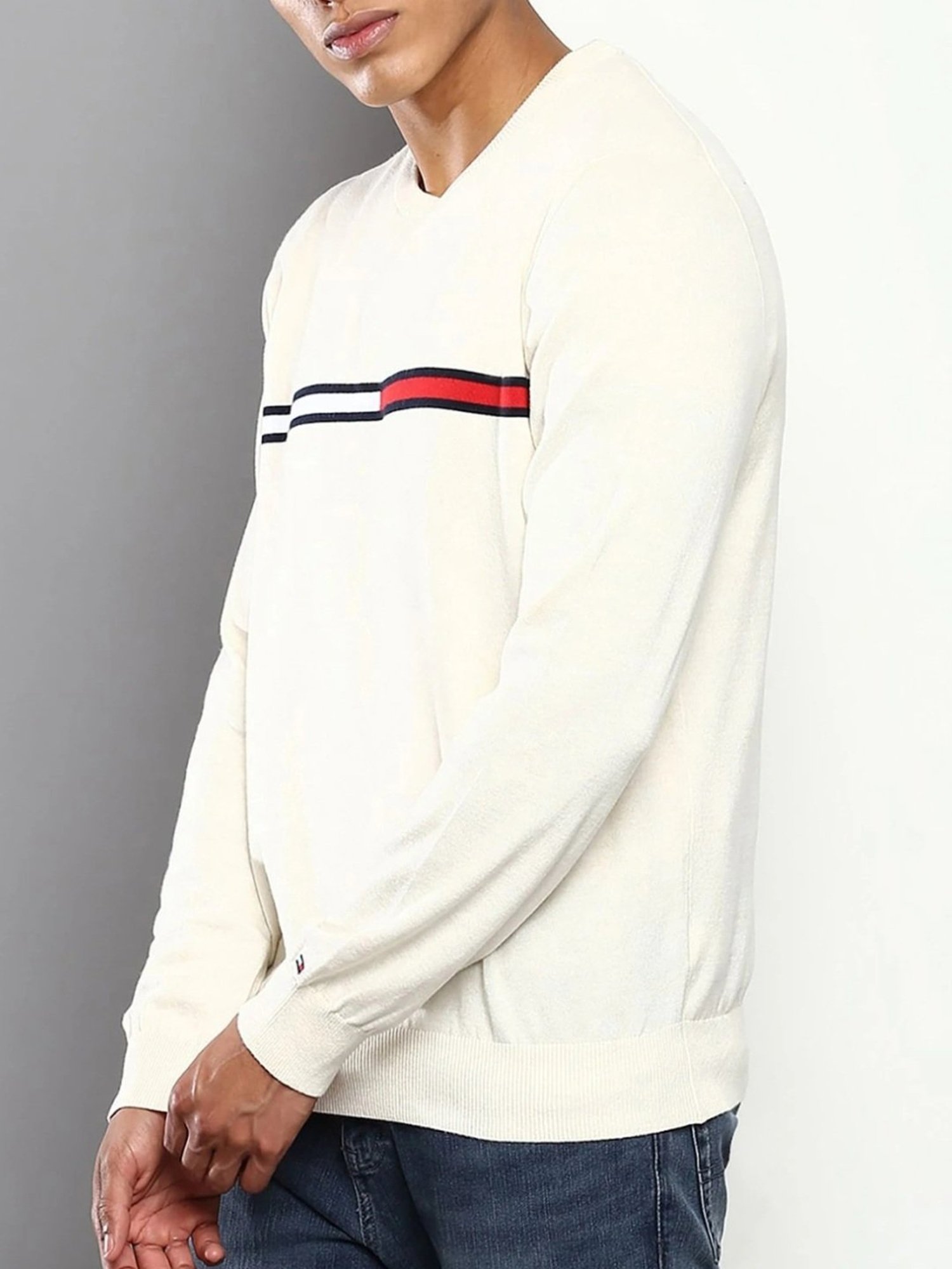 Duke Wine Self Striped Sweater