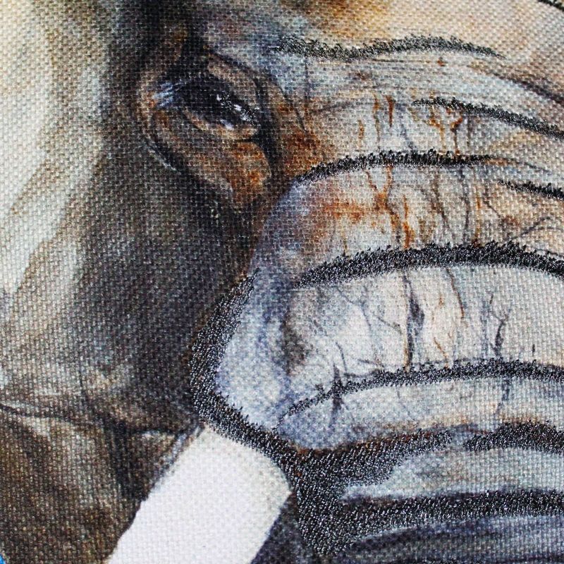 24" Elephant Reversible Square Pillow Blue - Edie@Home