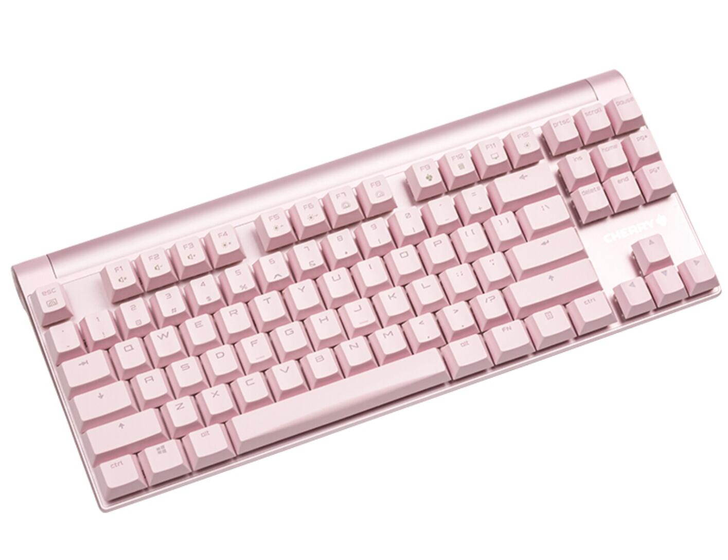 Cherry MX 8.0 RGB Pink TKL NKRO Gaming Mechanical Keyboard Wholly Aluminum Alloy Body Double-shot Keycaps  With Metallic Portable Case - Cherry MX Brown