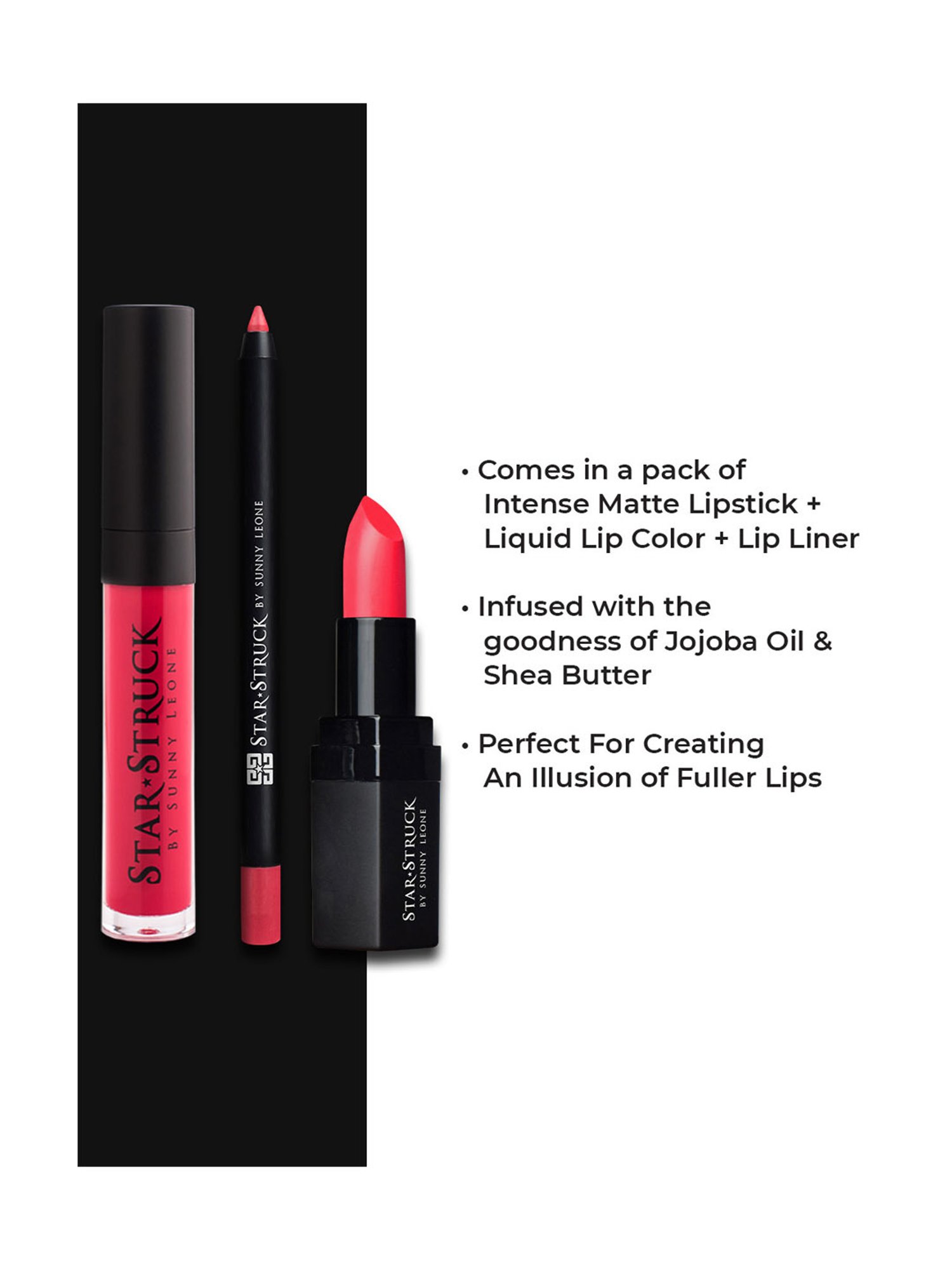 StarStruck By Sunny Leone Intense Matte Lip Color Liquid Lip Color & Lip Liner Wild Cherry