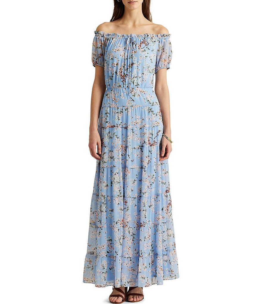 Lauren Ralph Lauren Floral Tiered Georgette Maxi Dress