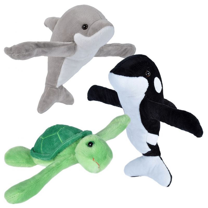 Wild Republic Huggers Plush Sea Dolphin, Turtle, and Orca