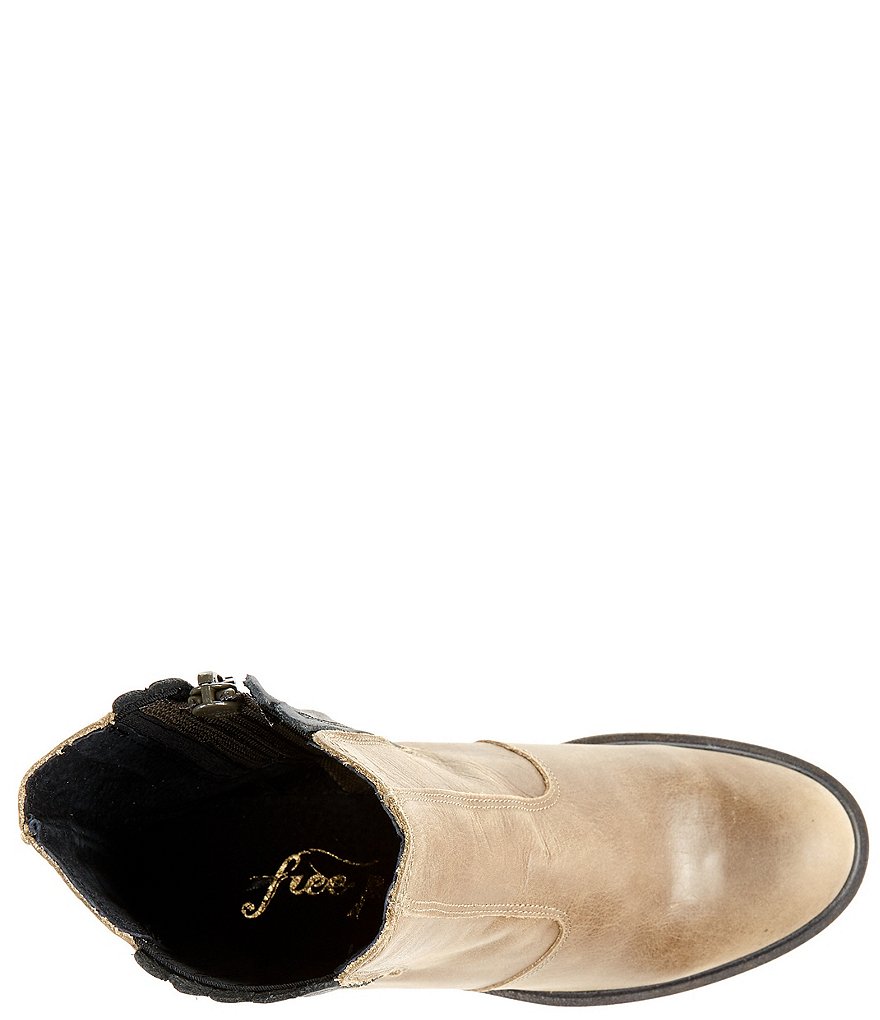 Free People James Leather Block Heel Chelsea Booties