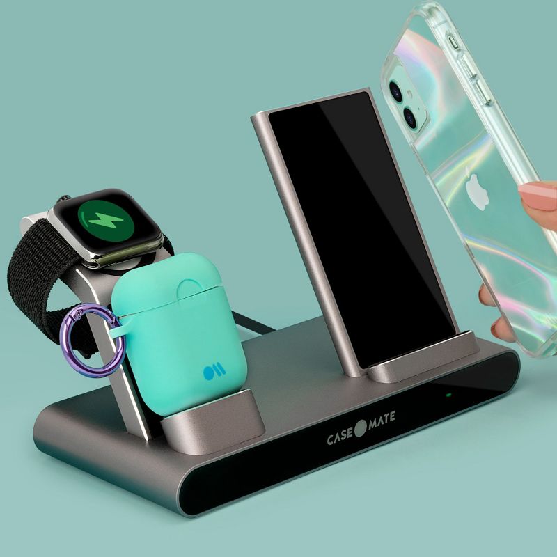 Case-Mate Power Pad Pro 3-in-1 Wireless Charger, Qi Certified - Black