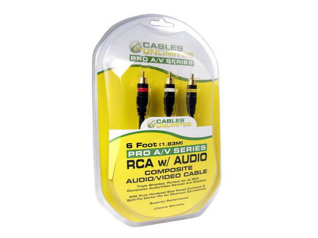 CABLES UNLIMITED Model AUD-1705-06 6 feet Composite A/V Cable
