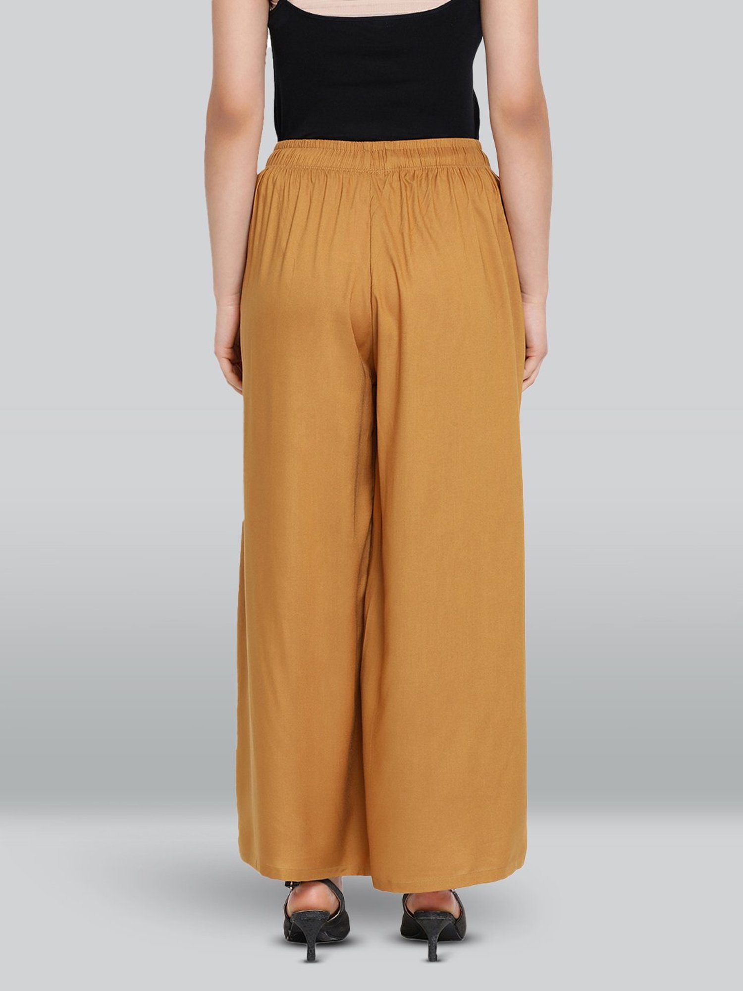 Lyra Beige Elasticated Full Length Palazzos