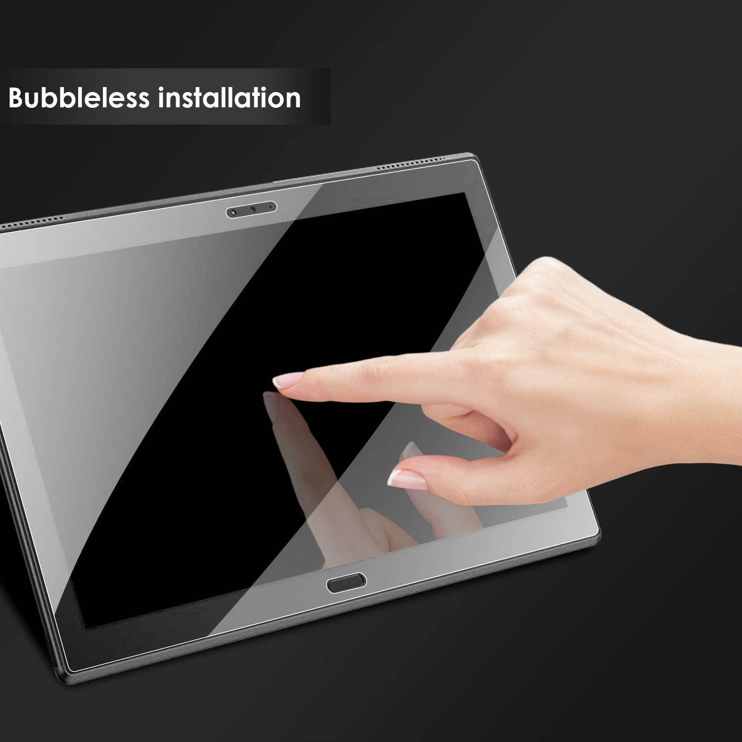 [2 Pack] Tempered Glass Screen Protector for Lenovo Tab 4 Plus 10"(NOT Lenovo Tab 4 10") DETUOSI Screen Protector for Lenovo Tab 4 10" Plus Anti Explosion Scratch Resist Bubble Free Function