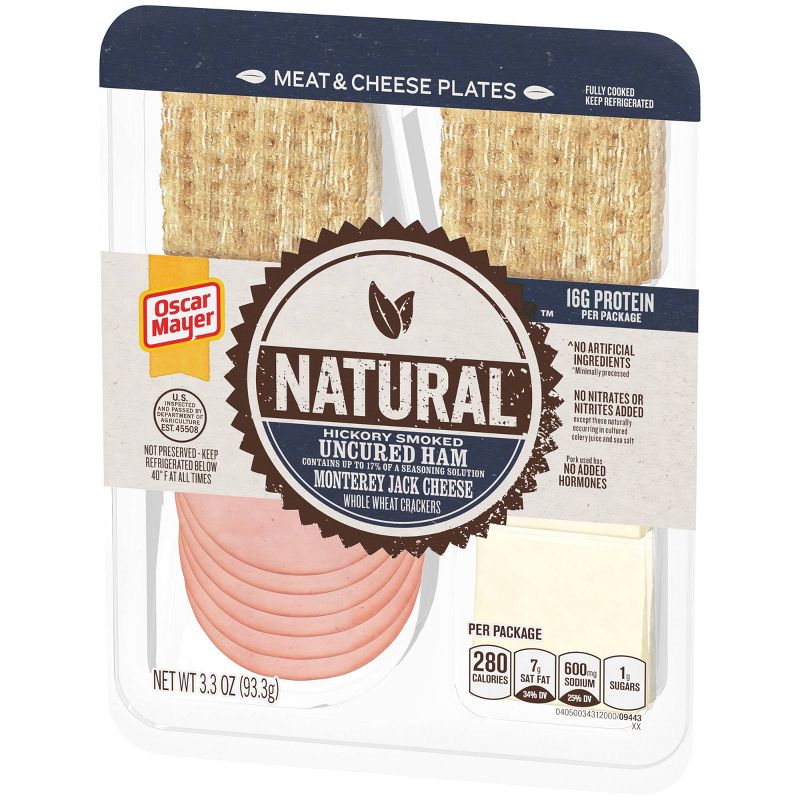 Oscar Mayer Natural Plate with Ham, Monterey Jack Cheese and Crackers - 3.3oz