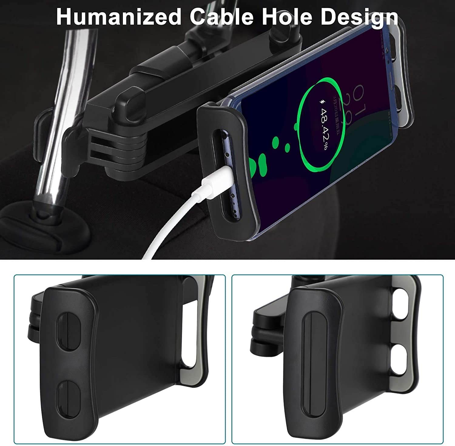 Car Headrest Mount for Tablet Universal Tablet Holder for Car Mount Adjustable Car Headrest Holder Compatible with All 5-14 iPad/Samsung Galaxy Tabs/Amazon Kindle Fire HD/Microsoft Surface/iPhone