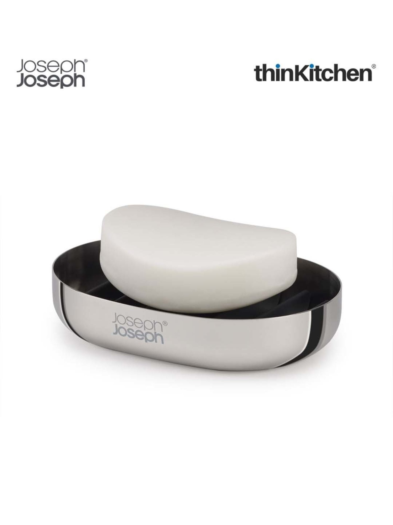Joseph Joseph Silver Stainless Easystore Luxe Quick-Drain Soap Dish