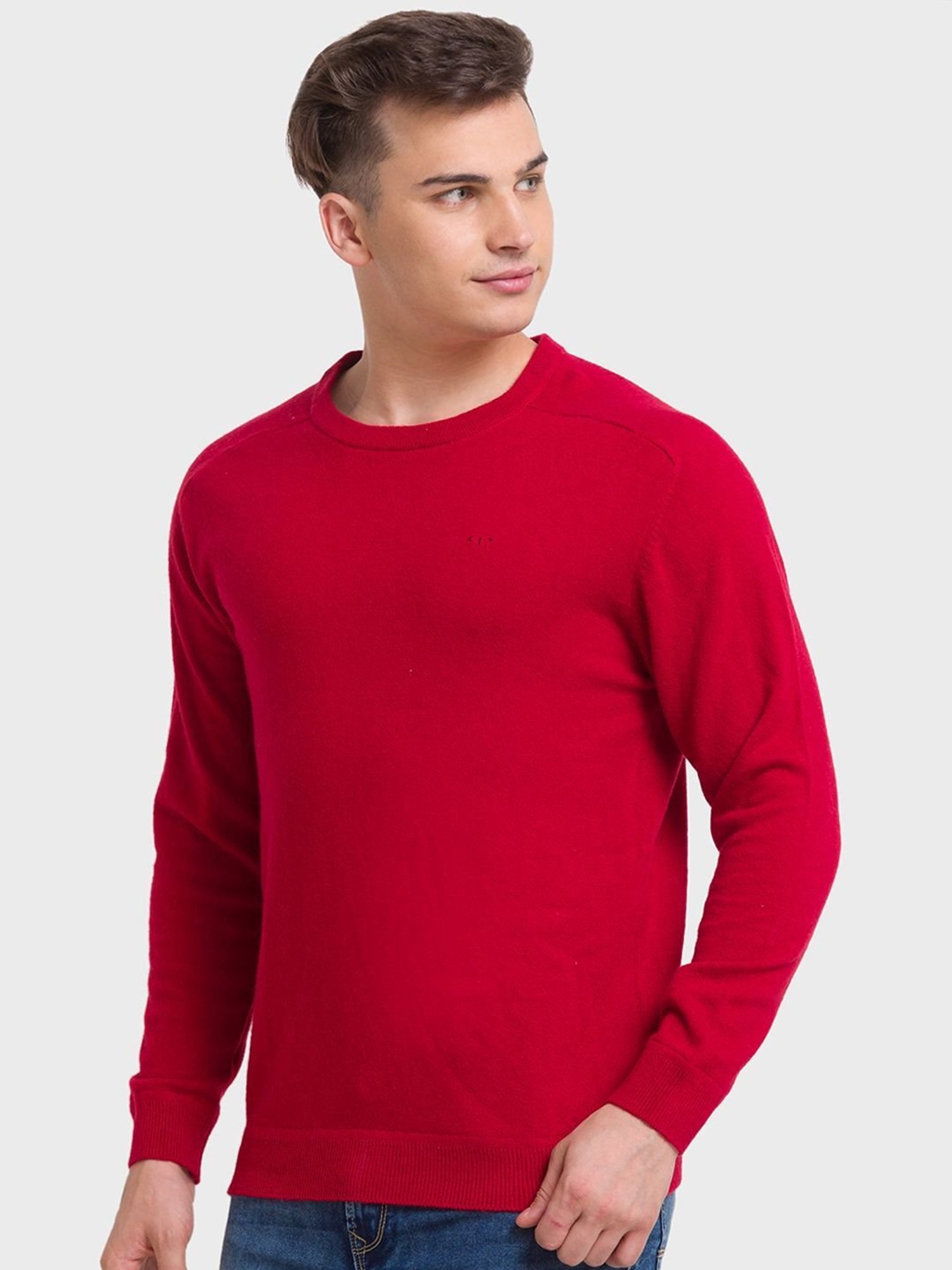 ColorPlus Red Tailored Fit Sweaters