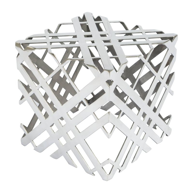 Low Profile Geometric Accent Table - Aluminium - Zm Home