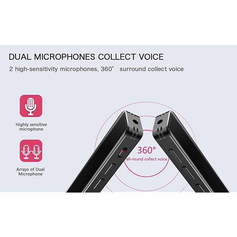 Digital Voice Recorder Voice Activated Recorder for Lecture Meetings Audio Voice Recorder with MP3 Player with Rechargeable Stereo HD Recording Voice USB Password Variable Speed