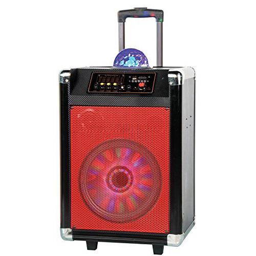 Supersonic Speaker System - 18 W Rms - Portable - Battery Rechargeable - Wireless Speaker[s] - 30 Hz - 20 Khz - Sd - Bluetooth - Usb - Rechargeable Battery, Disco Light, Fm Radio, (iq3612djbtrd)