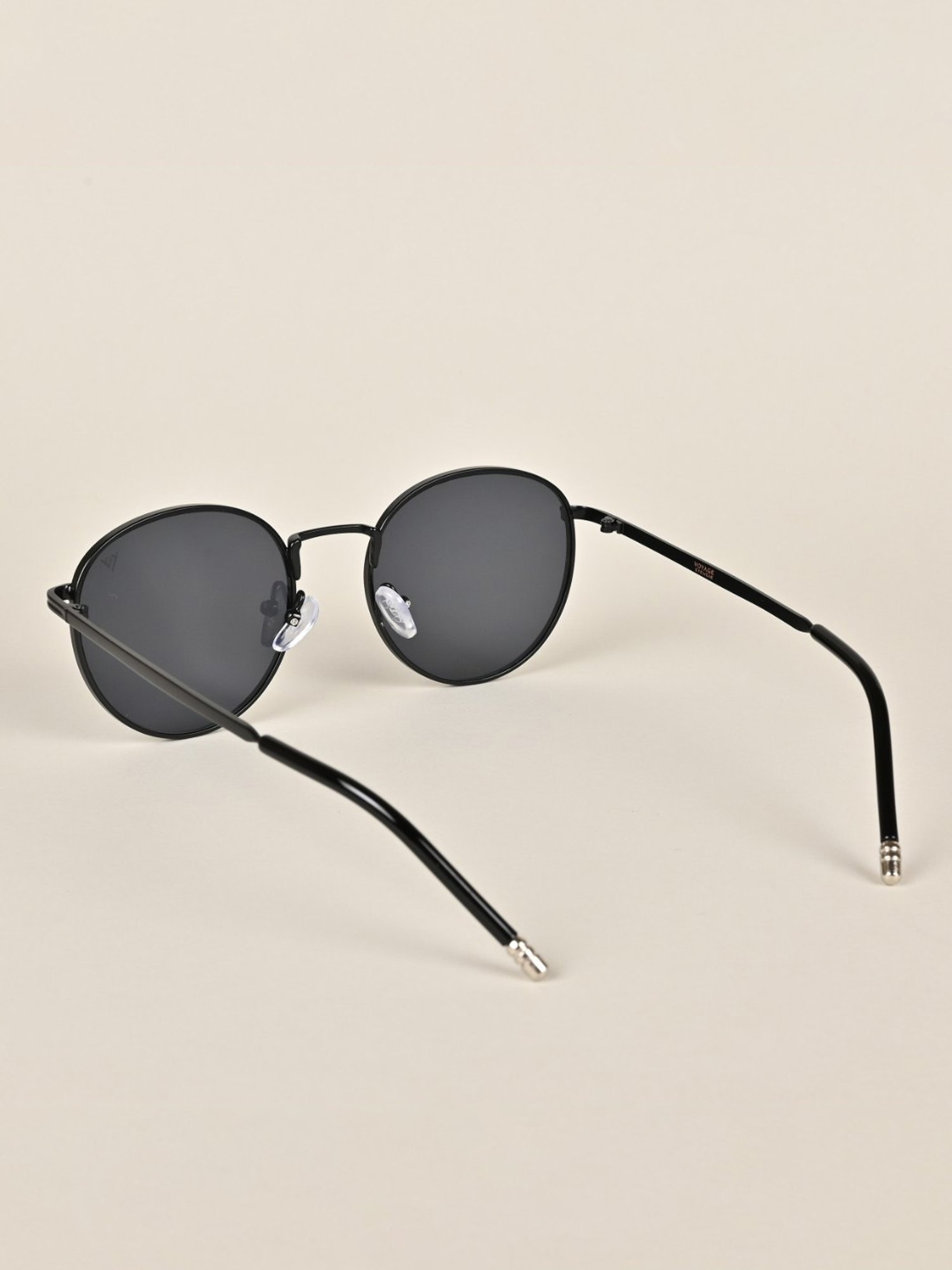 Voyage Black Round UV Protection Unisex Sunglasses
