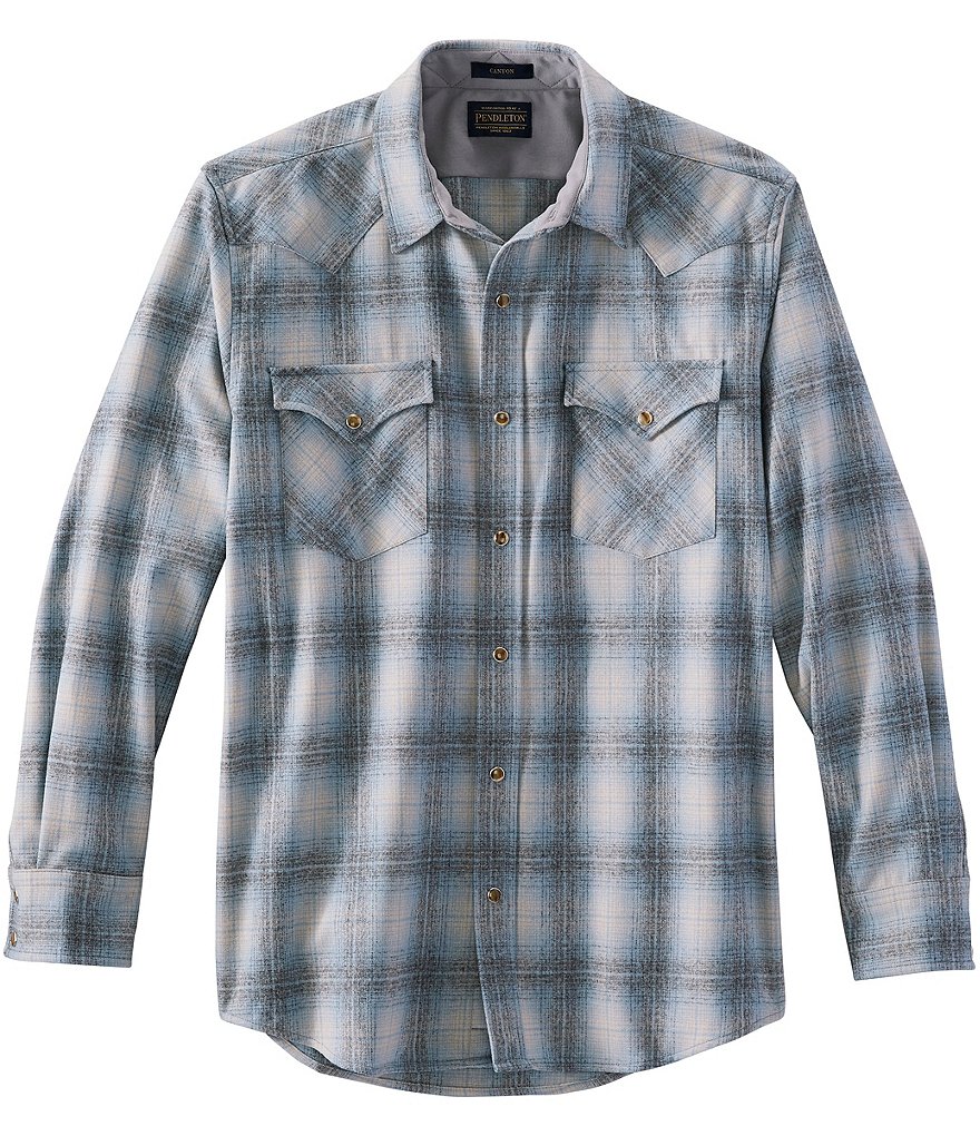 Pendleton Canyon Plaid Long-Sleeve Wool Woven Shirt