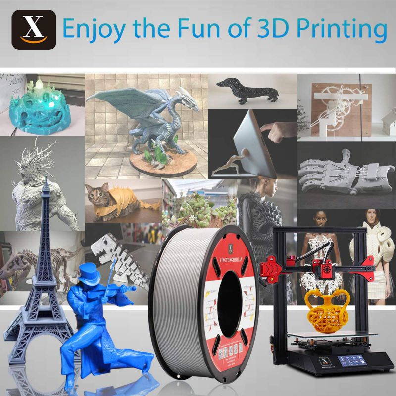 XTZL3D| PLA Material Printing Filament for 3D Printer, Gray,1kg, 1.75mm